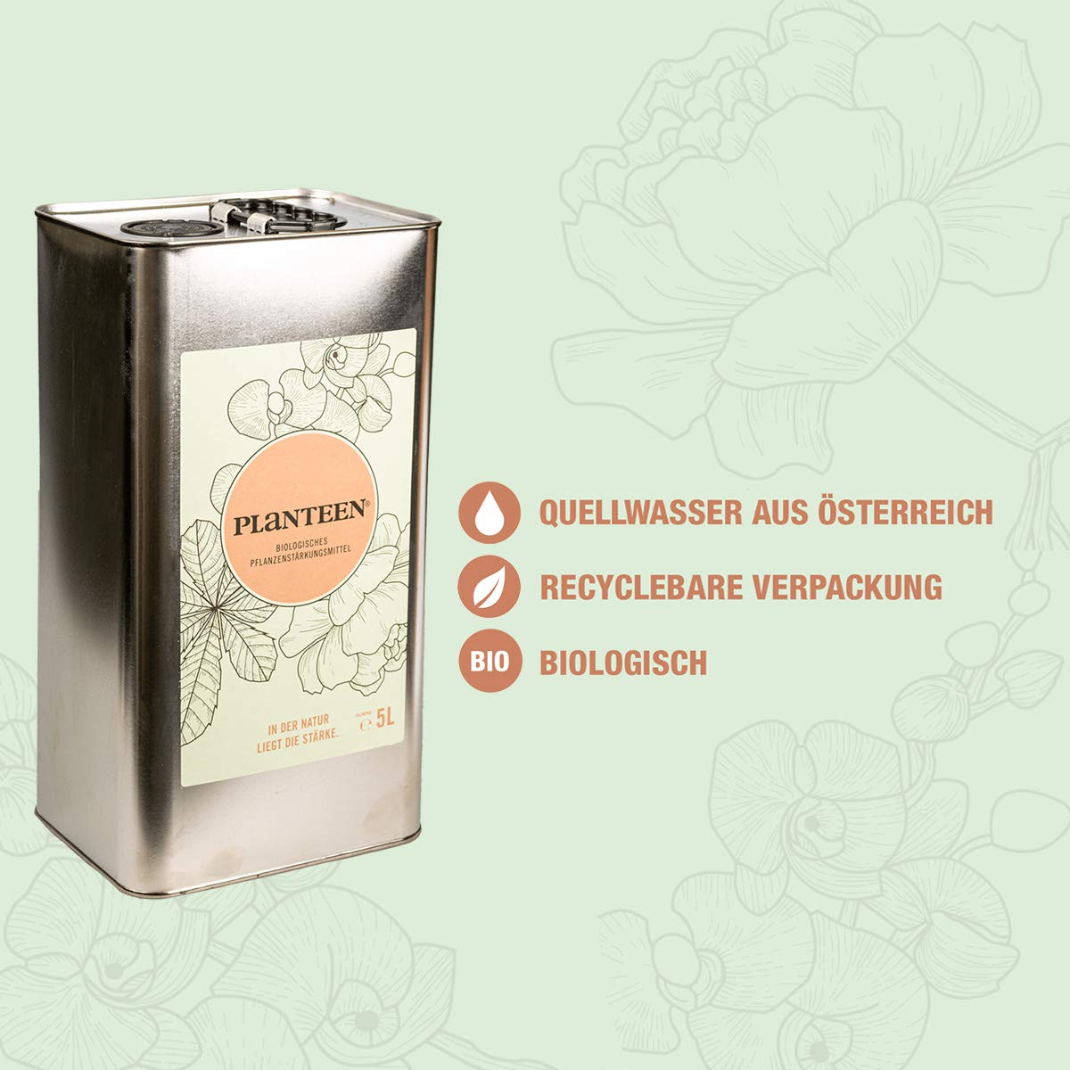 100% biologisches Pflanzenstärkungsmittel, schützt natürlich vor Schädlingen, direkte oder indirekte Anwendung, Kräftigung & Stärkung schädlingsanfälliger Pflanzen, Dünger-Alternative, 5L