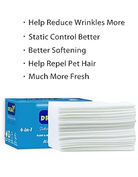 DR.EASY Dryer Sheets Plant Based Formula 252 Ct Fabric Softener Sheets For Laundry Free Clear Essential Oil Scented No Artificial Fragrances No Dyes Reduce Static Wrinkles Help Repel Pet Hair