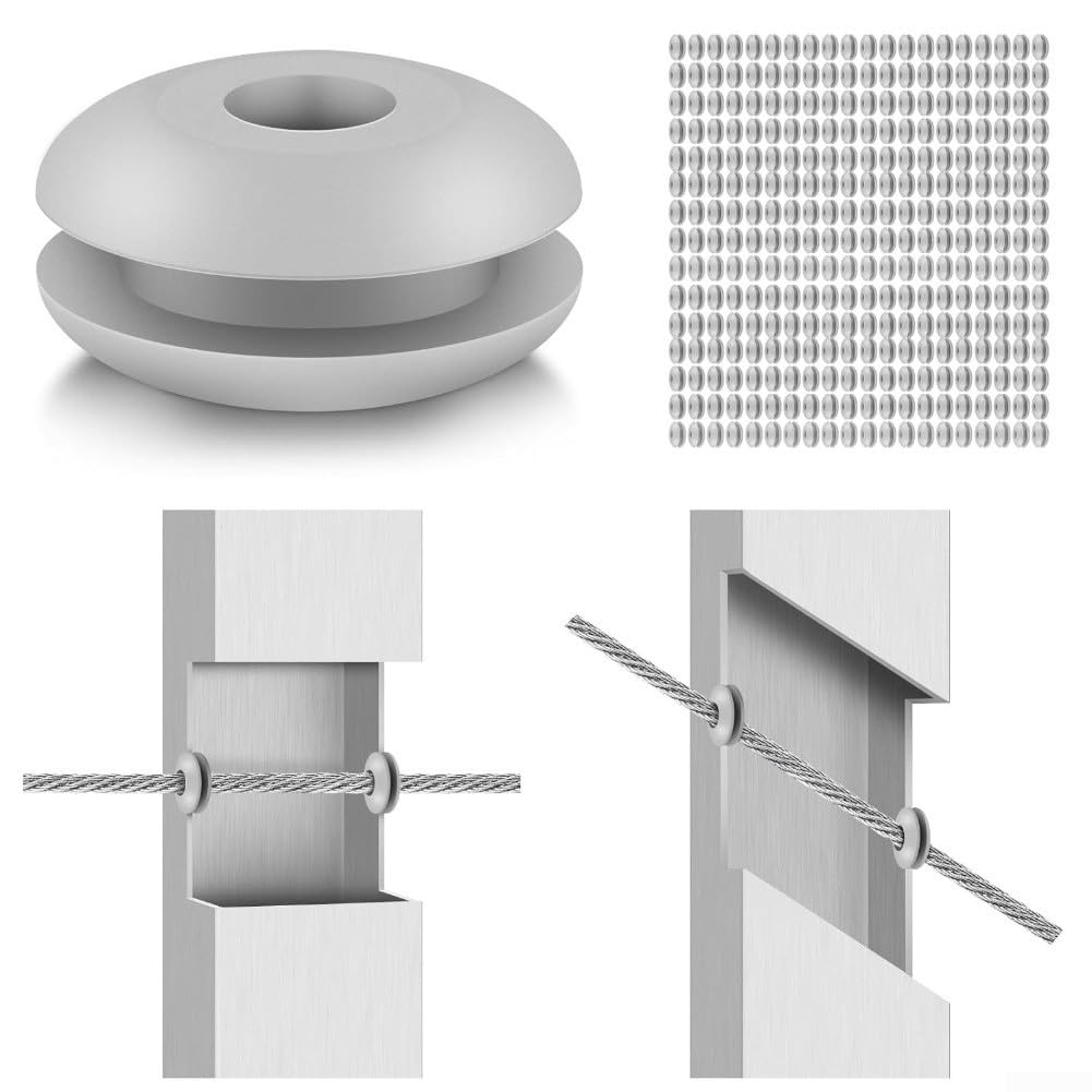 Occhielli in gomma per pali metallici da 1/8" e 5/32", confezione da 200, resistenti alle intemperie e all'umidità, per una maggiore protezione esterna