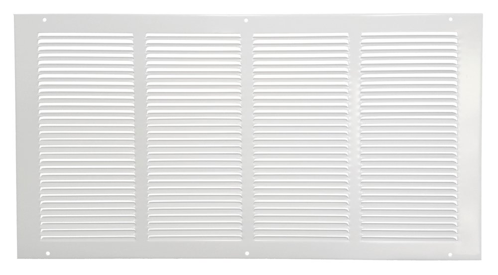 Hart & Cooley 650 Series 20" x 10" White Flat Wall Return Air Grille #043156 (Fits a 20"W x 10"H Hole)