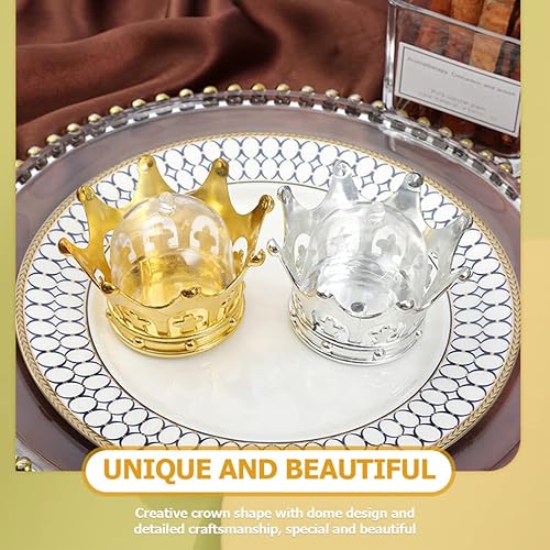 Vista 6 de Gadpiparty Regalos de fiesta de corona con cúpula 12 cajas de almacenamiento para fiesta de cumpleaños, color plateado
