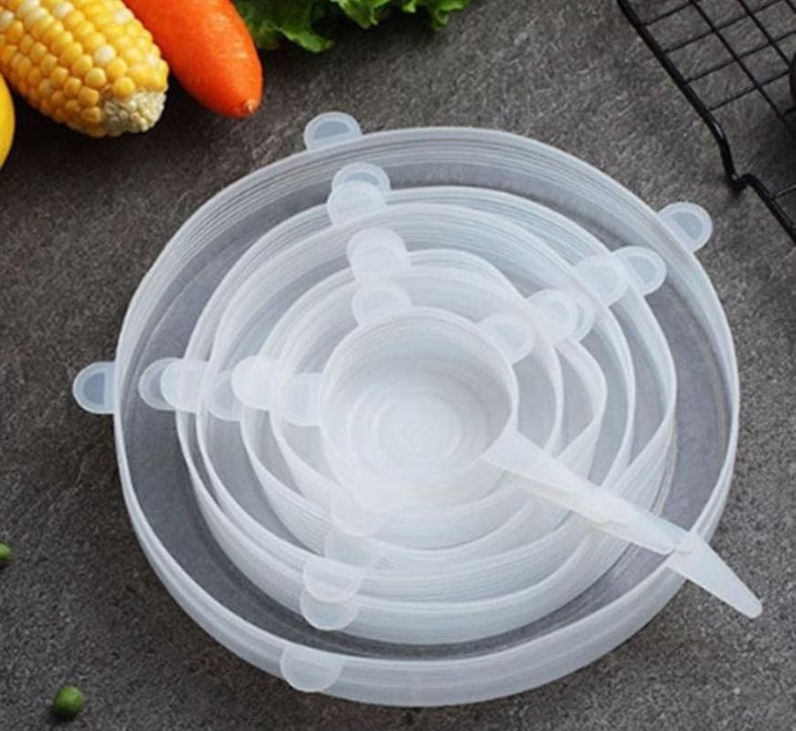 Kgeorix Stretch lids made of silicone Reusable Flexible Covers Di...