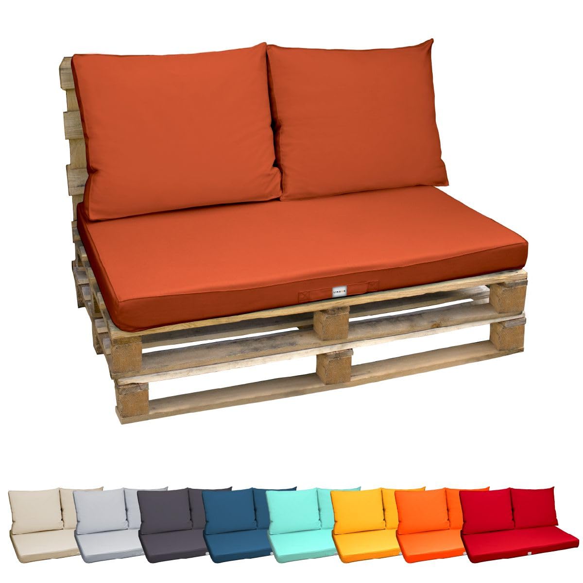 Linxor - Kit de Coussins pour Palette déhoussables - Plusieurs Coloris
