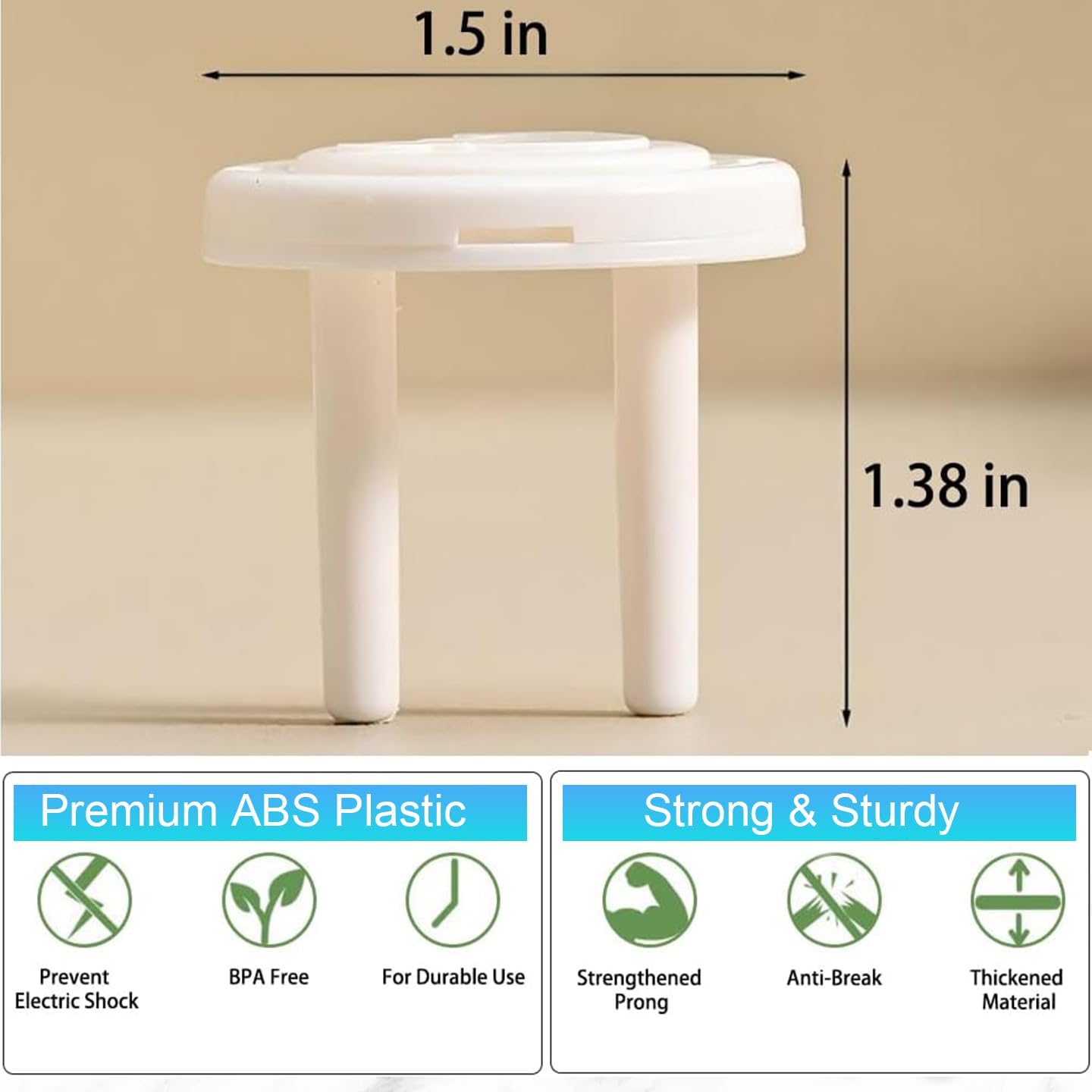 Paquete de 10 cubiertas de enchufe estándar europeo para niños, color blanco, protector eléctrico duradero, protector eléctrico de seguridad y cubiertas de enchufe, fácil instalación — view 4