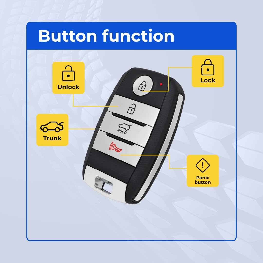 Telecomando di ricambio per Kia Optima 2014 2015 Kia Rio 2015 2016 2017 Kia Sorento 2014 2015 FCC ID: SY5XMFNA04 Part Number 95440-2T510 95440-1U500 95440-95440-1U500 1W101 Confezione da 2