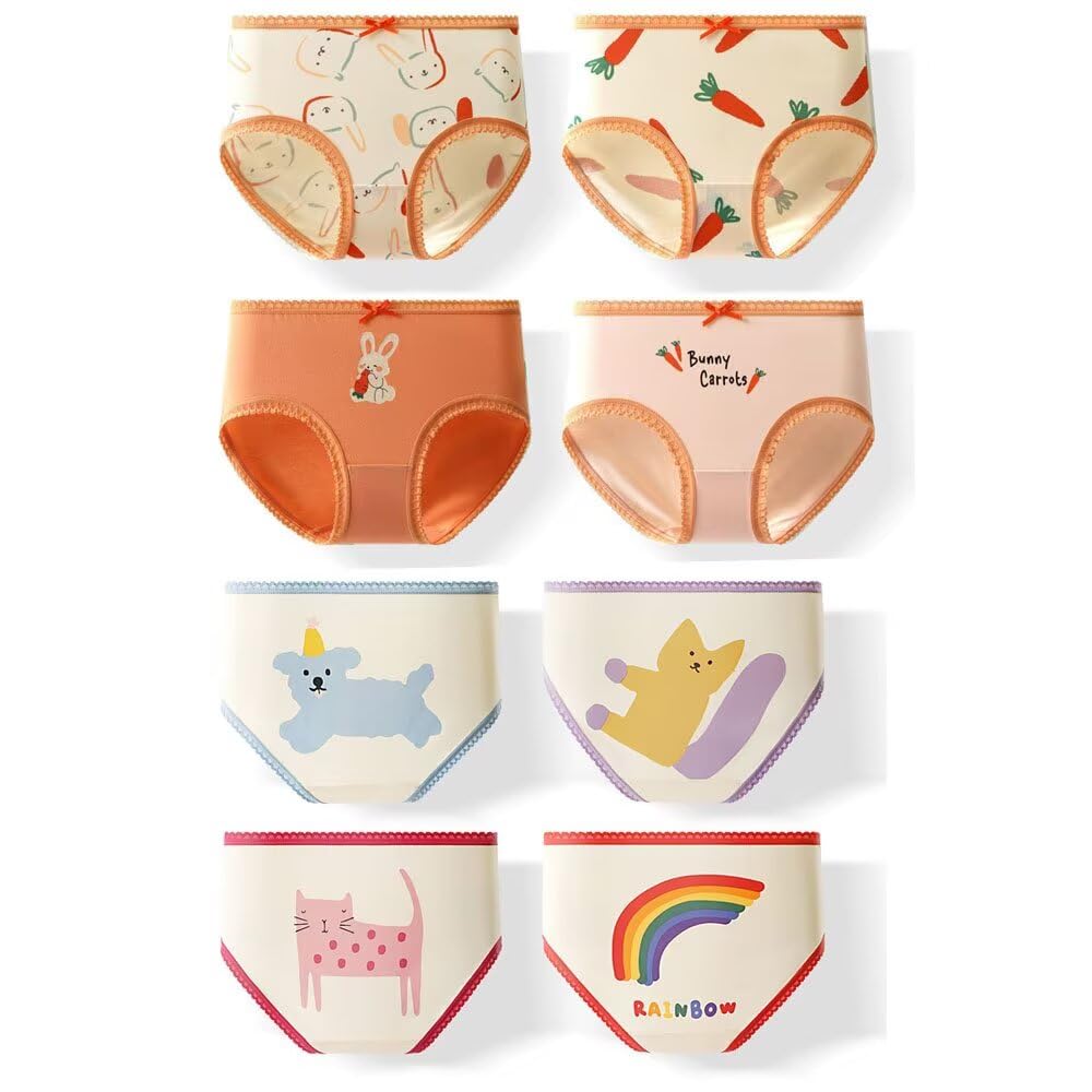 benetia Girls' Underwear Soft Cotton 6-8 Pack