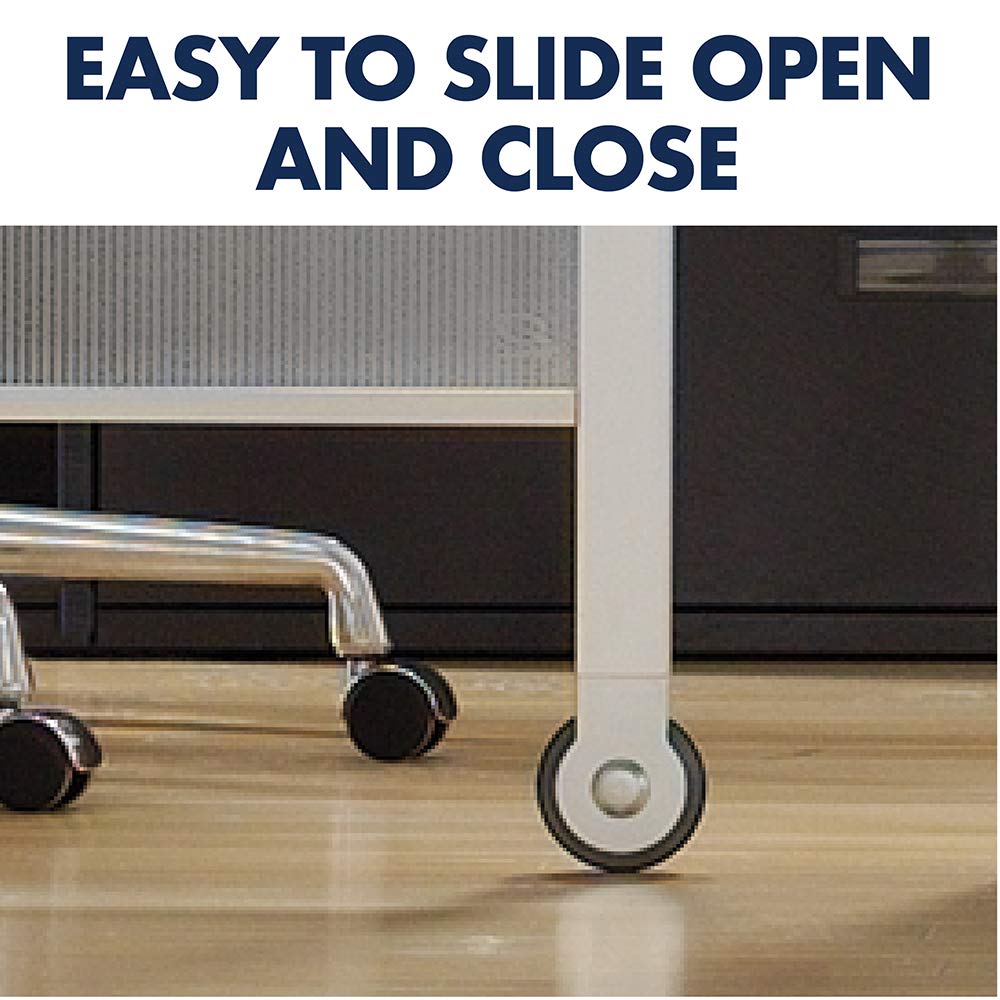 Quartet Privacy Screen, 64" x 38" Translucent Portable Wall Divider, Adjustable Height, Sturdy Aluminum Frame on Wheels, Includes Attachable White Board (WPS2000)