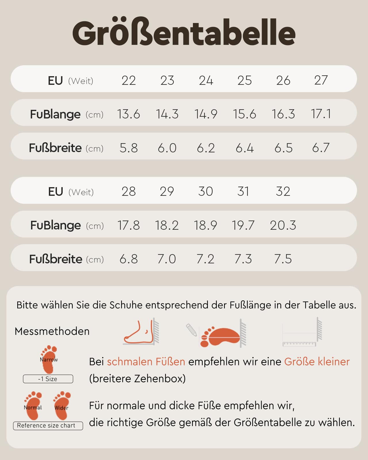 Chaussons pieds nus pour enfants - Larges - Pour garçons et filles - Taille