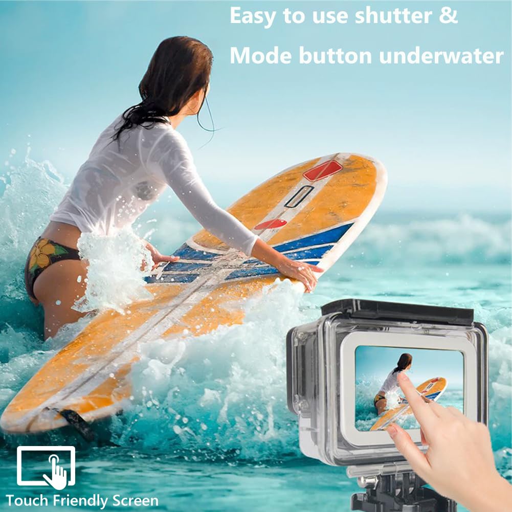 Custodia Impermeabile per Gopro Hero 13/12/11/10/9 Black, 60M Custodia Subacquea Accessori, Subacquea Diving Trasparente Custodia Protettiva Shell Hero 13 12 11 10 9