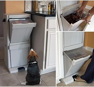 Pet Stuff Grey/Black Storage Tower Plastic