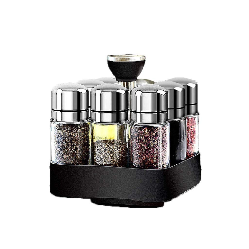 HRWLY Revolving Spice Rack Organizer Caddy, Rotating Storage for Cabinet and Kitchen, 8 Jar Herb and Countertop Rack(Spices Not Included)
