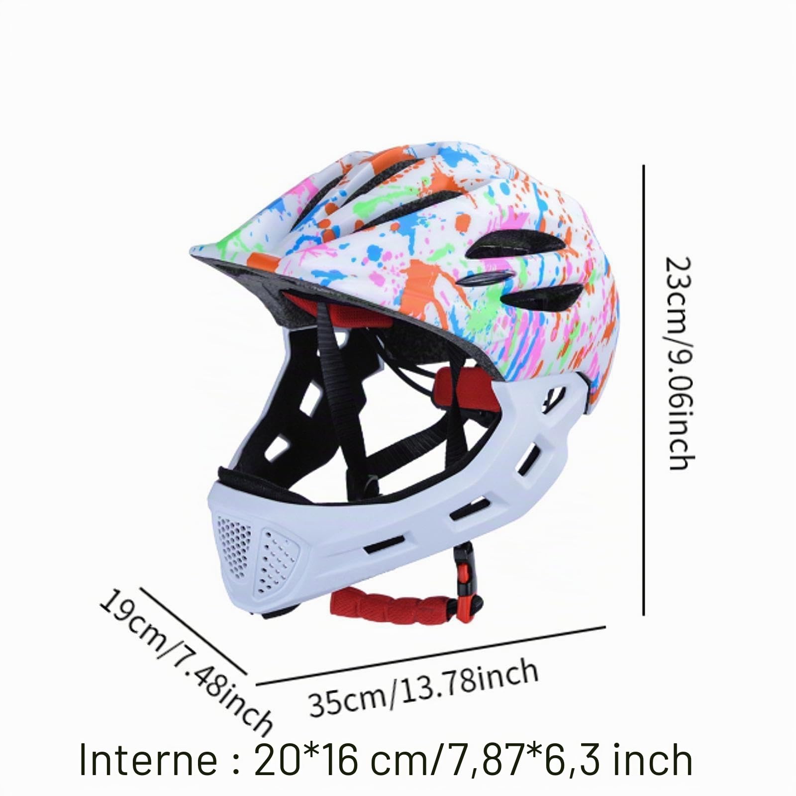 Casque de Vélo pour Enfants, Casque de Vélo Intégral Tendance, Casque de Cyclisme pour Garçons et Filles, équitation, Blanc