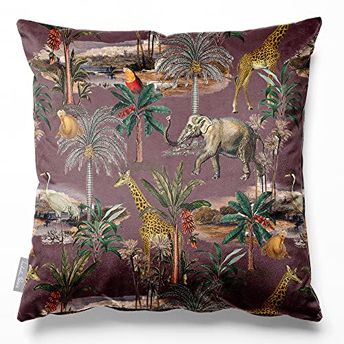 Izabela Peters Eco-Friendly Velvet Cushions - Safari Voyage Italian Grape, 50 cm, Chair & Sofa Cushions