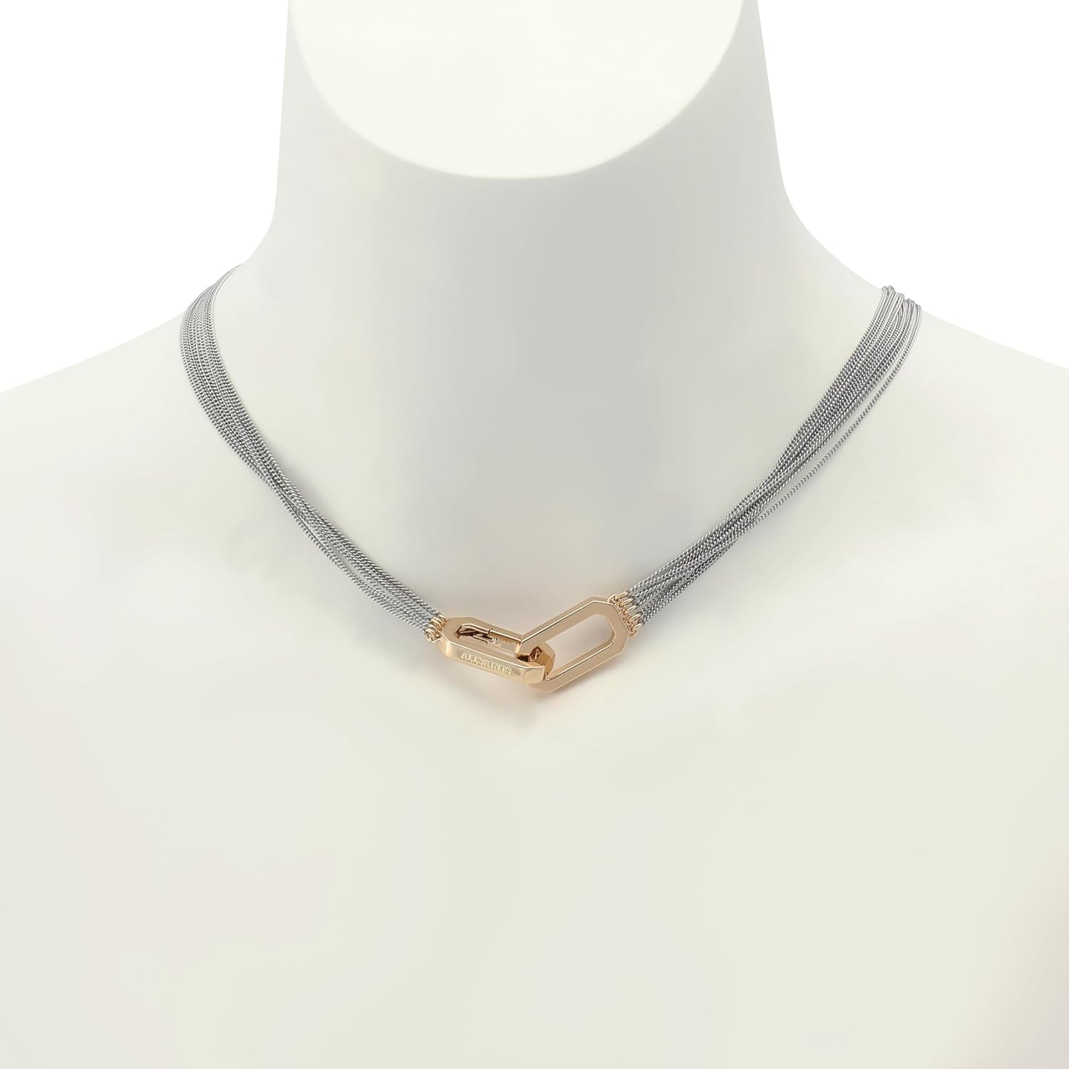 AllSaints Women's Carabiner Multi Chain Collar Necklace - Image 4