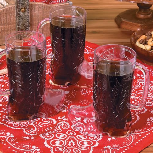 Image of Fun Express Cowboy Boot Cups Clear Plastic 17oz 12 Pack