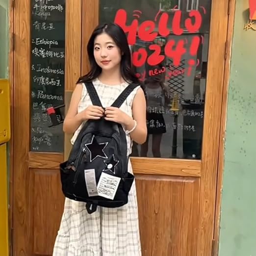 Amazon.com: KANGDAWEI Cute Star Denim Backpack, Grunge Y2K Vintage