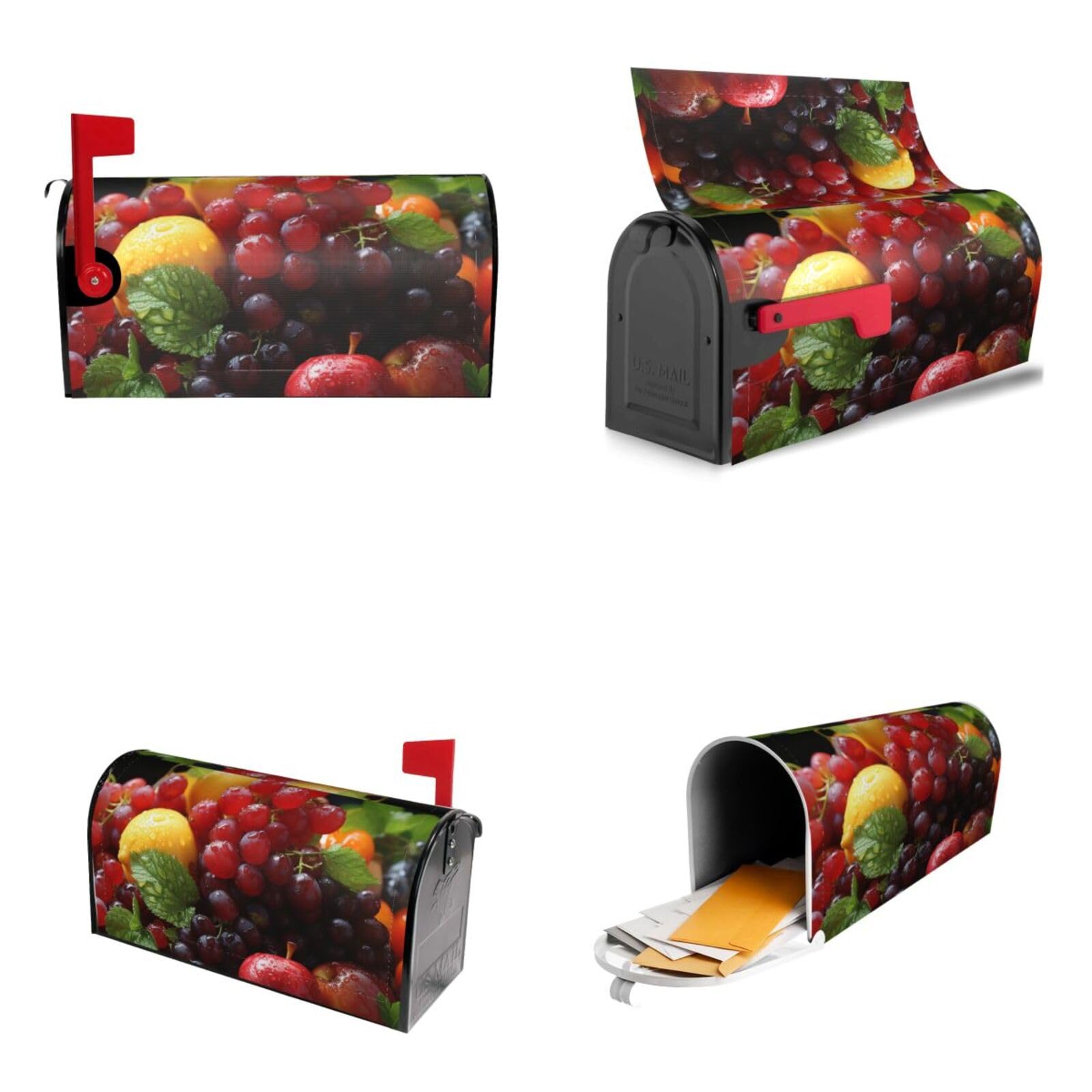 Fresh Fruits Mailbox Covers Magnetic Wraps Post Letter Box Cover Garden Home Decor 25.5x21 in