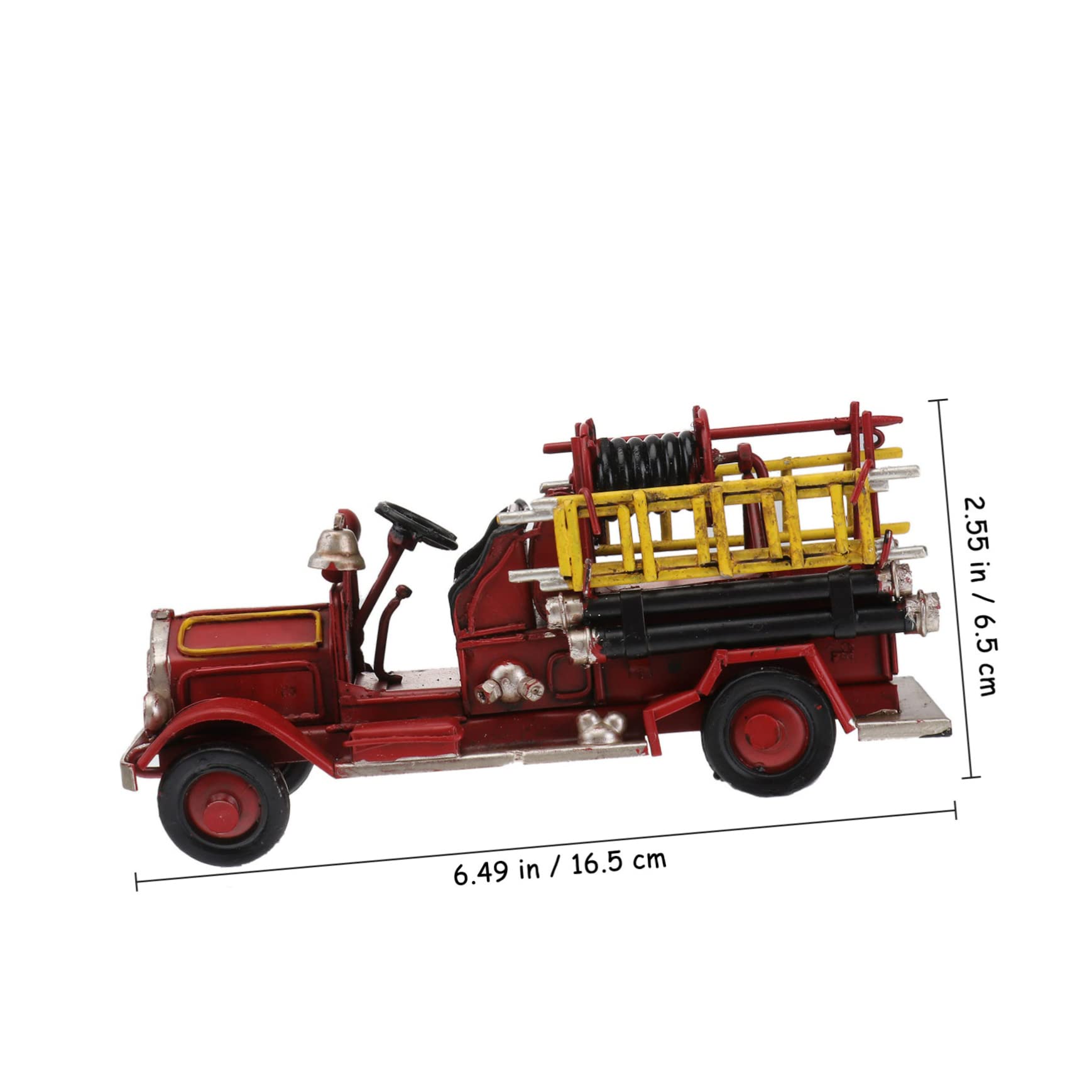 Retro Eisen Feuerwehrwagen Modell, Vintage Deko Figur für Schreibtisch