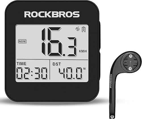 ROCKBROS Computadora de bicicleta GPS con soporte, velocímetro preciso para bicicleta con retroiluminación automática, odómetro de bicicleta IPX6