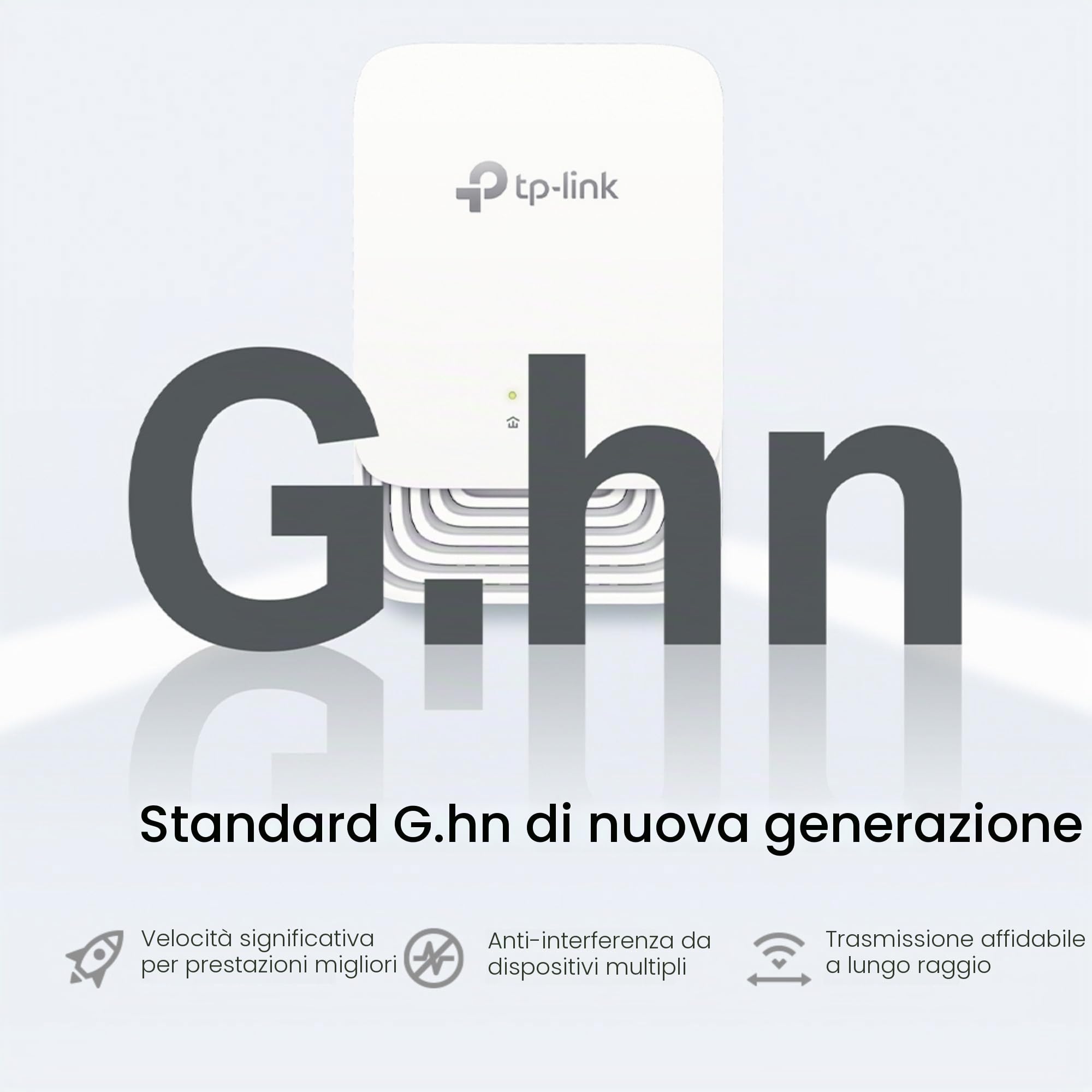 TP-Link PG1200 Kit Advanced Protocol G.hn 1200 Mbps Powerline Kit Adattatore Kit, 1+1 Porta Gigabit Ethernet, Risparmio energetico, Powerline WiFi Extender, non funziona con HomePlug AV/AV2, 8K