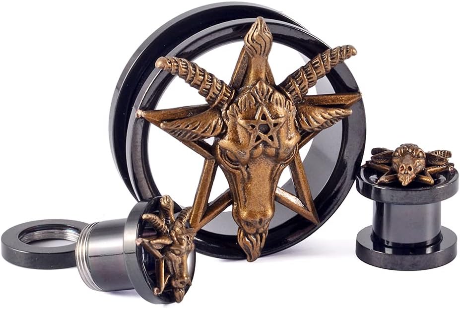 Pair Stainless Steel Deer Ear Plugs Gauges Hexagram Screw Tunnels Ear Expanders Stretchers 8mm-25mm Piercing Jewelry