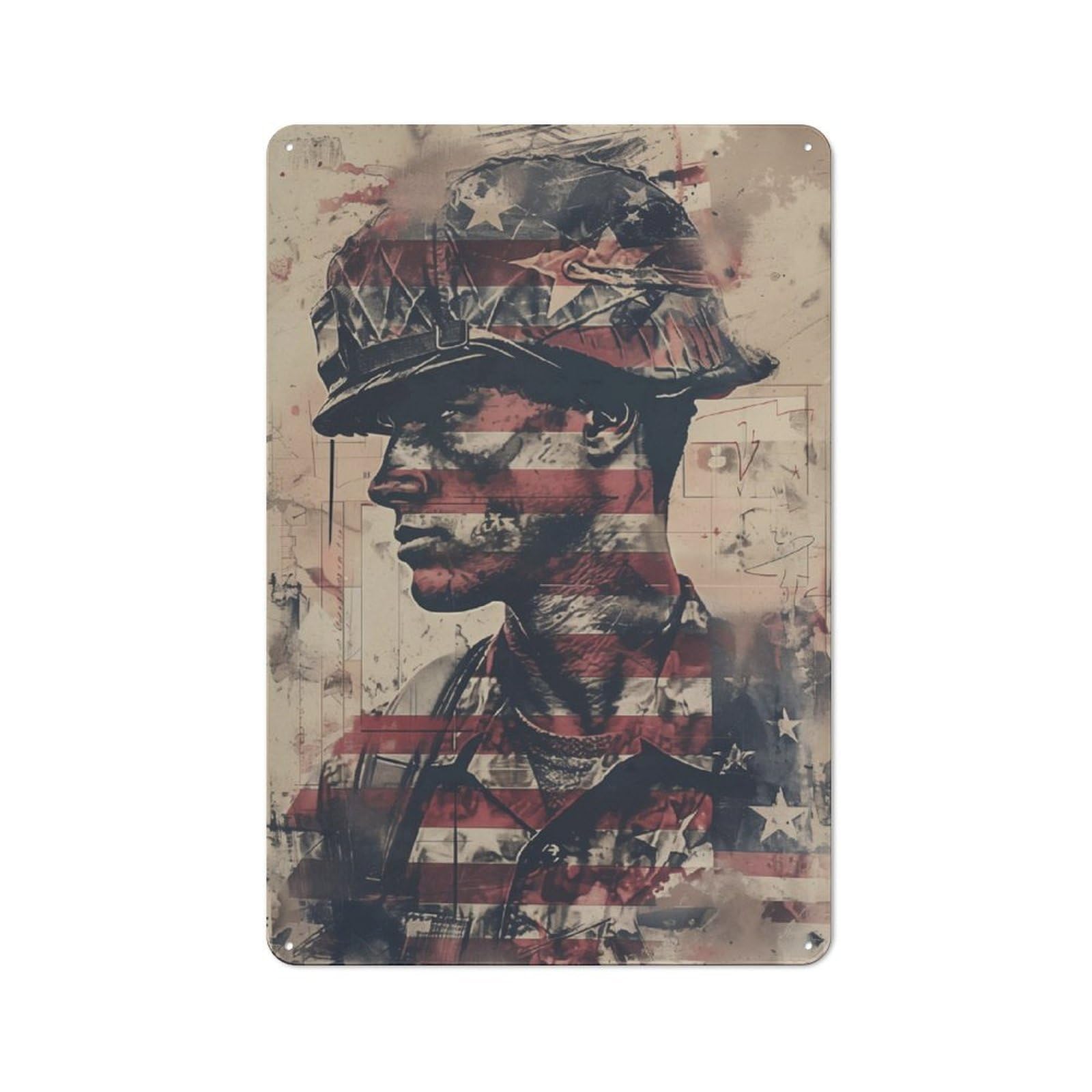 Junmoney Memorial Day Retro Metal Plaque 30X20cm Featuring For Garage Wall, A Winter Wall Decor Update For Workshop Decor Fans
