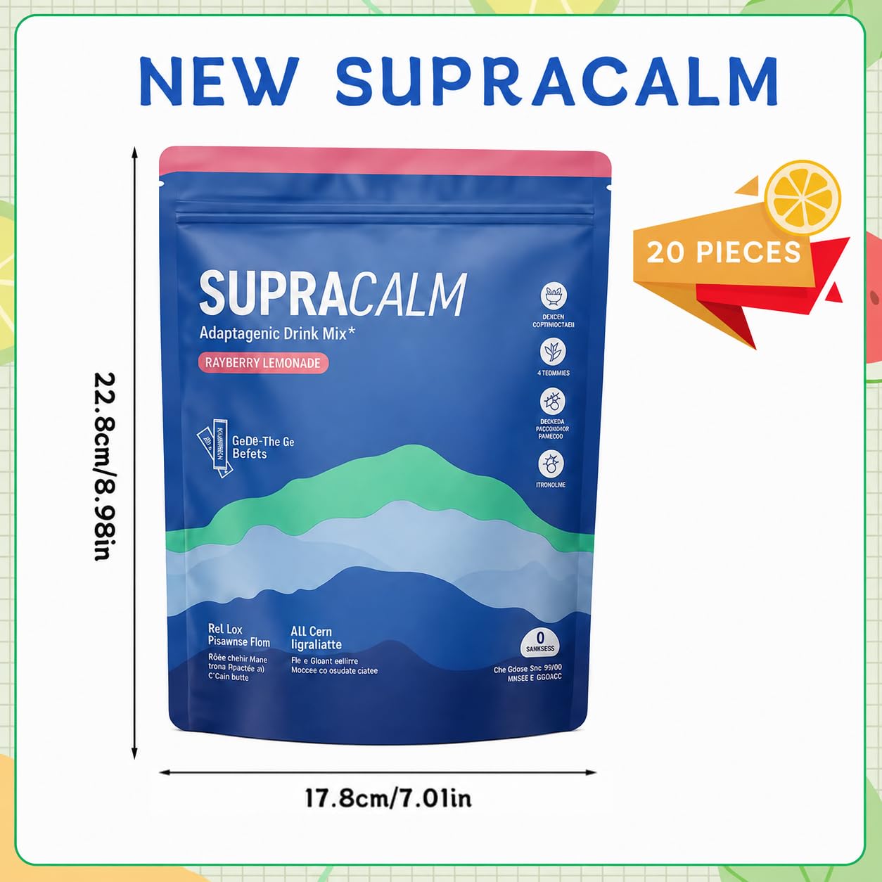 New Super Cortisol, Lot de 20 Supercalm Cortisol aura plus, Cortisol Super Calm, Poudres Naturelles de Cortisol, pour Relaxation et la Concentration, Pas de Sucre, unisexe