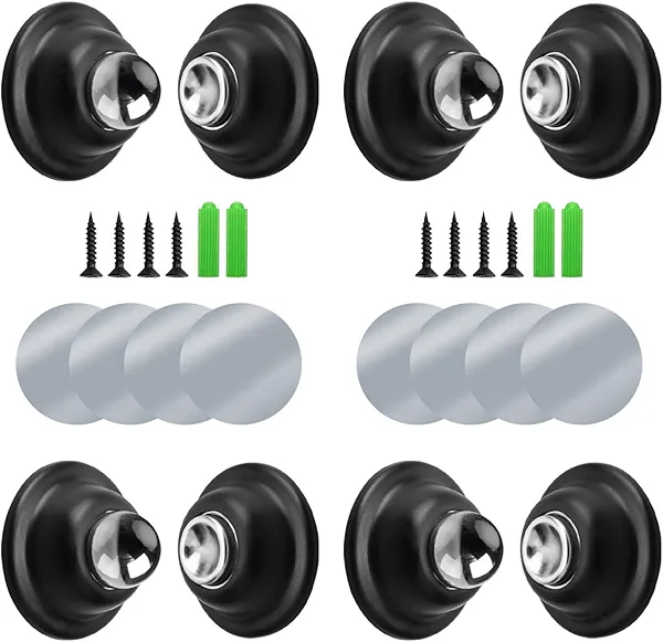 WKZO 4-Pack 1.9 Inch Universal Strong Magnetic Door Stopper, Hundred Funnel Shape for RV/Bedroom/Office Door/Camper,Trailer,Black