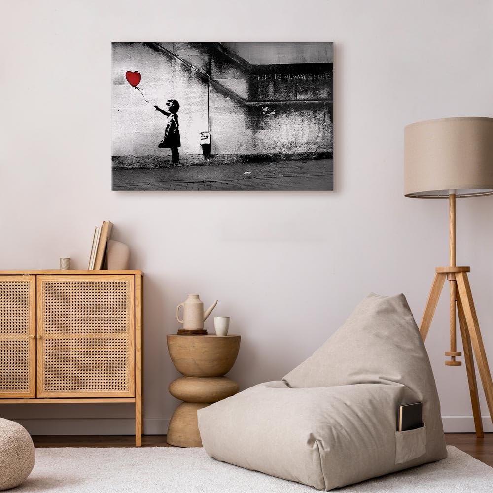 B&D XXL - Akustikbild with red Balloon, 120x80 cm, 1-teilig, Schallschutz | Verbessert Raumakustik, reduziert Hall, ideal fürs Büro oder Wohnzimmer, hochwertige Verarbeitung, schnelle Montage, stilvoll