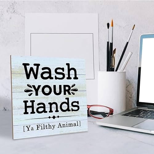 Miniatura 4 de Letrero de madera para baño, placa de madera, decoración de estante, decoración de baño de granja, divertida decoración de baño, decoración de baño,