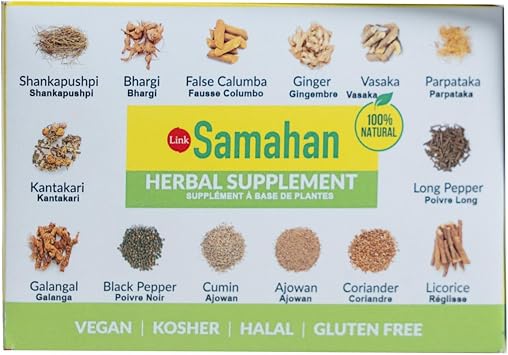 Link Natural Samahan Herbal Tea Packets - Authentic Ceylon Spiced Beverage for Daily Comfort, Caffeine-Free Hot Drink, 50 Count (200g)