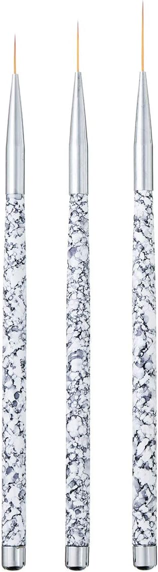 Tbestmax Professional Nail Art Liner Brush UV Gel Painting Acrylic Nail Brushes Striping Brushes for Short Strokes Details Blending Elongated Lines 3 pcs