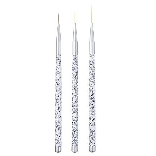 Tbestmax Pincel profesional para arte de uñas, pintura en gel UV, pinceles acrílicos para rayas, para trazos cortos, detalles, mezcla, líneas