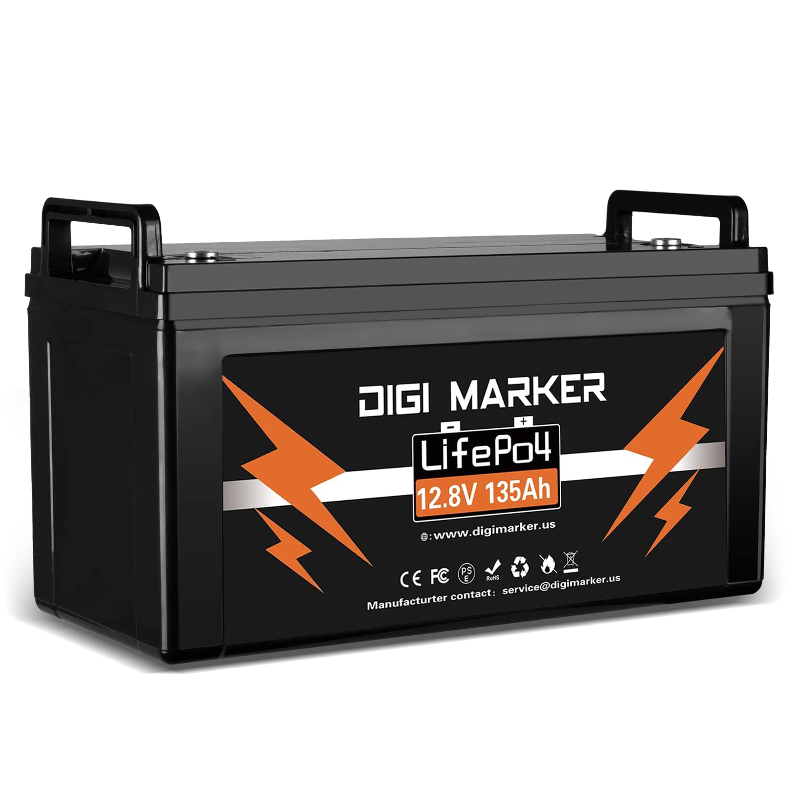 12V 135Ah LiFePO4 Battery Pack, Deep Cycle Rechargeable Battery Pack with Built-in 50A BMS, 5000+ Life Cycle, Perfect for RV, Boat, Scooter, Golf Cart