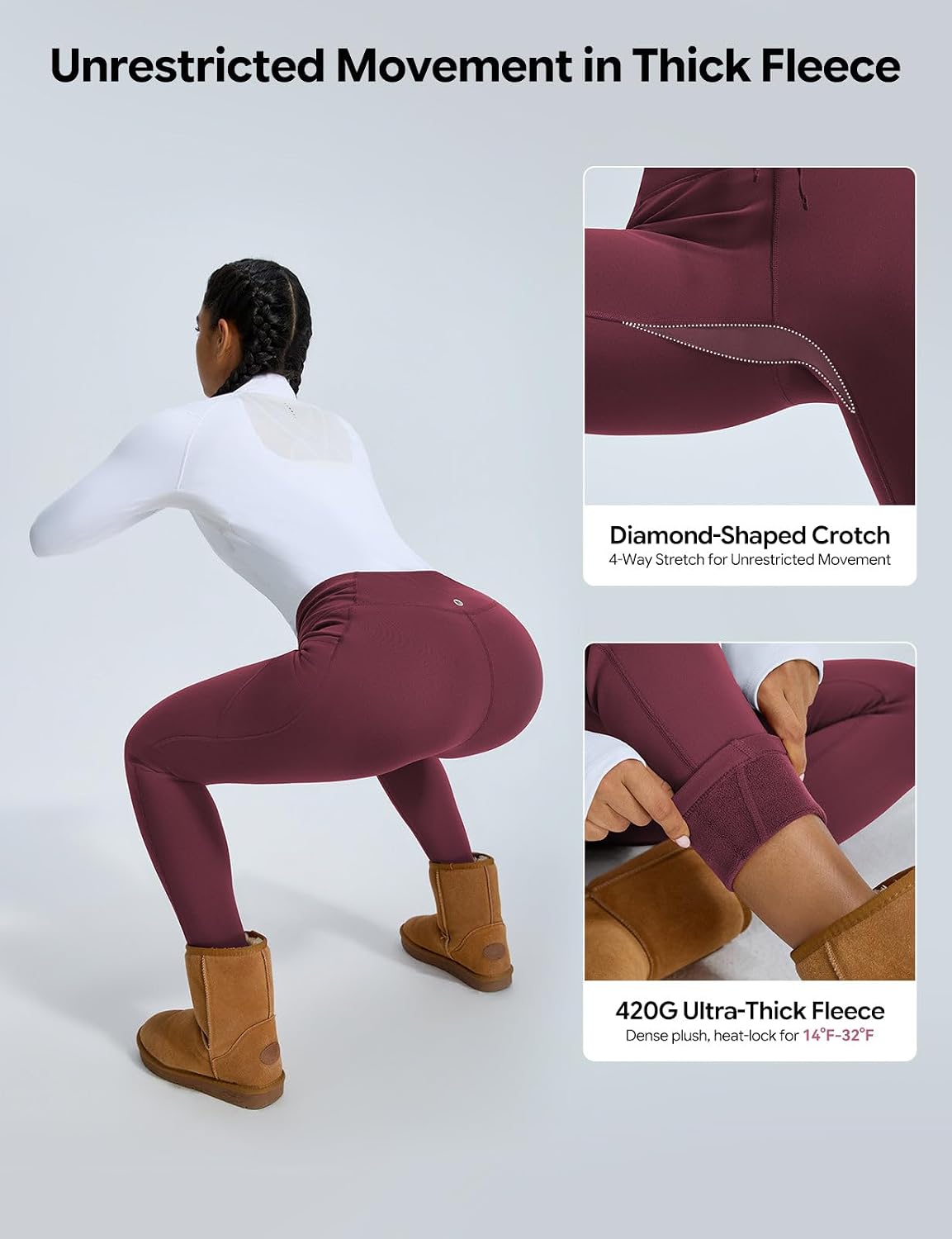 baleaf Womens Fleece Lined Leggings Thick Warm Thermal Insulated Legging
