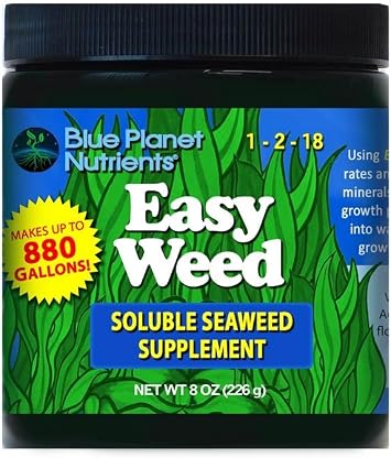 Easy Weed Soluble Seaweed 8 oz Soluble Kelp Supplement | for All Plants & Gardens | Makes UP to 880 GALLONS | Blue Planet Nutrients