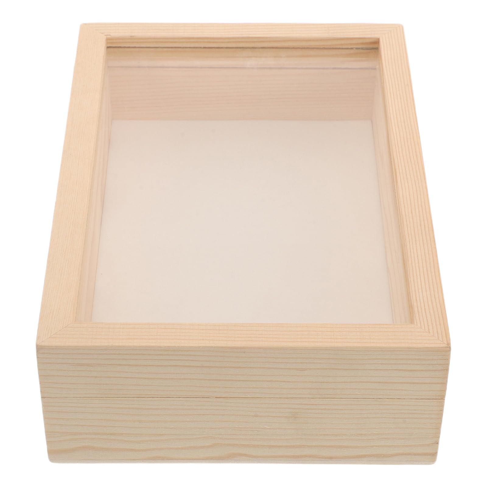 Vitrina De Madera De Pino Para Mariposas E Insectos – 31x22x4 Cm Con Cierre Metálico Y Tapa Transparente
