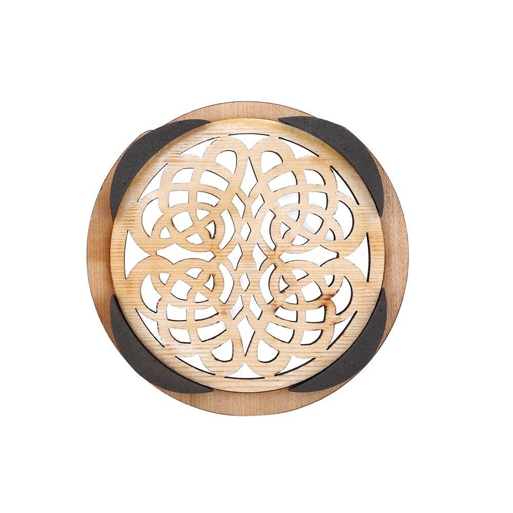 Tomotato Happy Knot Guitar Sound Hole Cover Wooden Soundhole Cover Protector Screeching Halt Block Feedback Buffer With Pattern Acoustic Guitar Accessories 41''/42''(Happy Knot)
