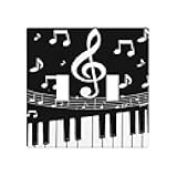 Moslion Piano Music Note Double Toggle Wall Switch Covers Musical Instrument Black White Key 2-Gang Wall Plate Outlet Plug Covers Light For Kitchen Home Bathroom