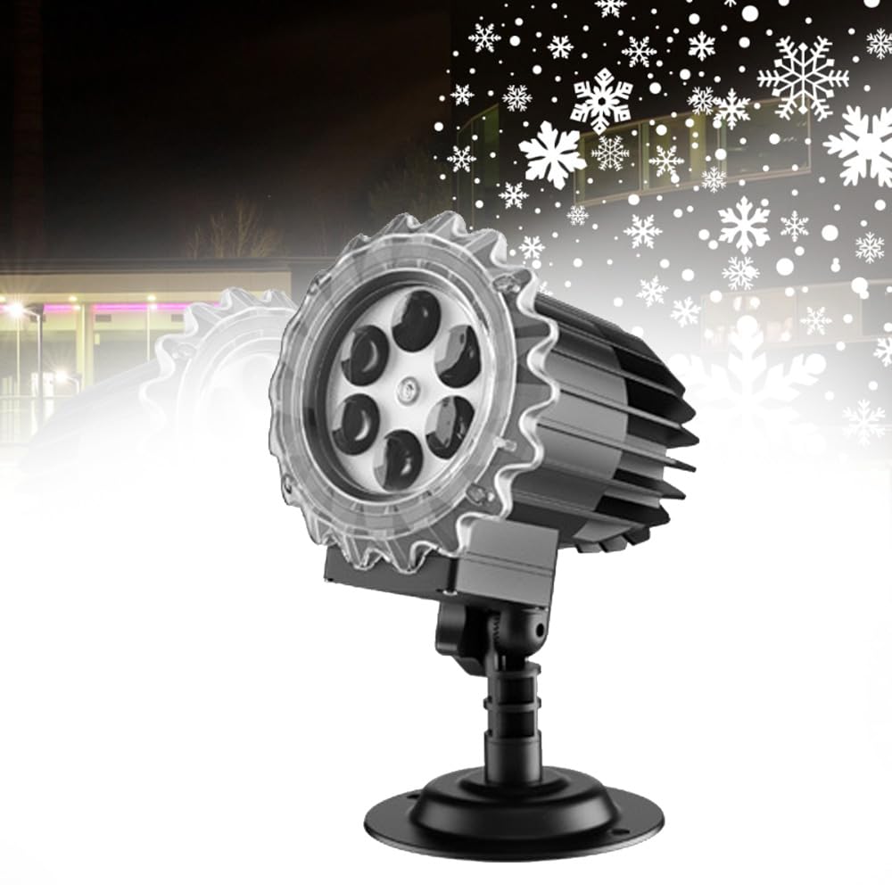 Schneeflockenprojektor, Schneeflockenlichter für drinnen und draußen, Schneeflockenprojektor-Lichterkette für die Feiertage, klare rotierende Schneefalllampe für Halloween, Weihnachtsfeiern,