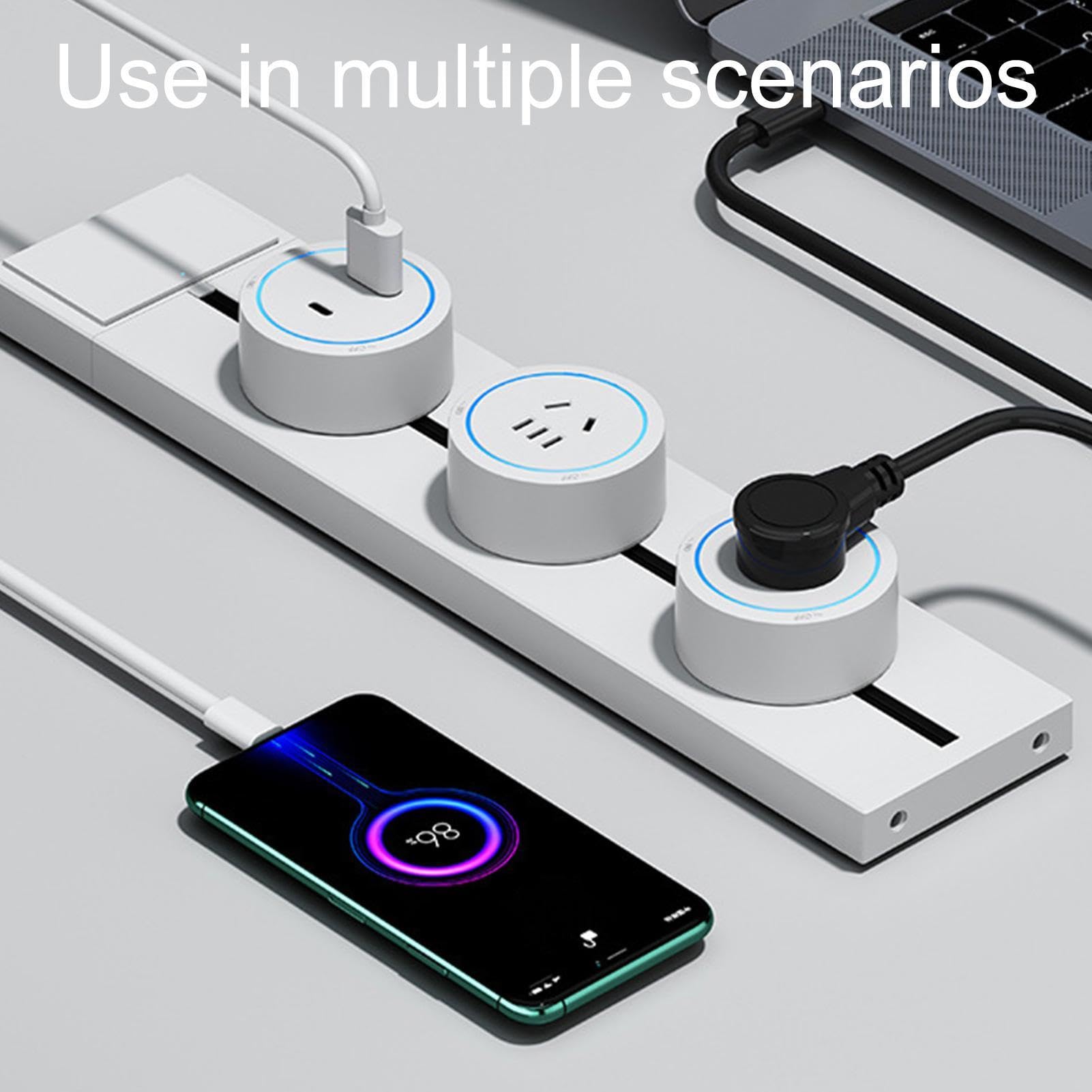 Regleta De Enchufes Múltiples Adaptadores Móviles para Enchufes | Carril Ajustable Para Enchufes Eléctricos Lugar De Trabajo Sala De Estudio Salón Cocina Hogar Hotel Escuela Apartamento