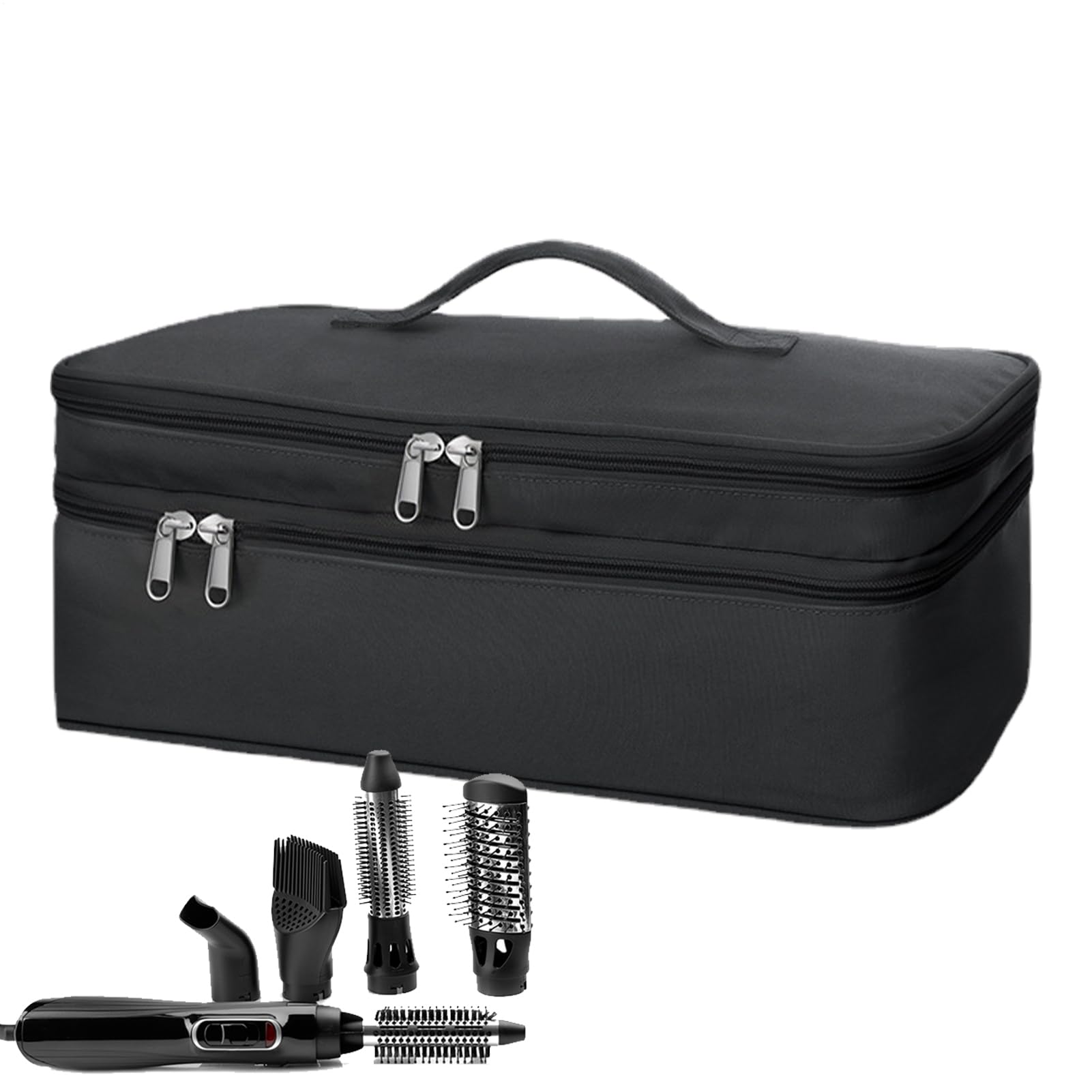 Bolsas para cepillos de pelo para viajes – Material duradero de doble capa | Estuche de viaje para herramientas para el cabello | Organizador de almacenamiento de cepillos de pelo portátil con almohad — view 10