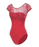 Women's Basic Short Sleeve Leotard forBallet Dance Gymnastics