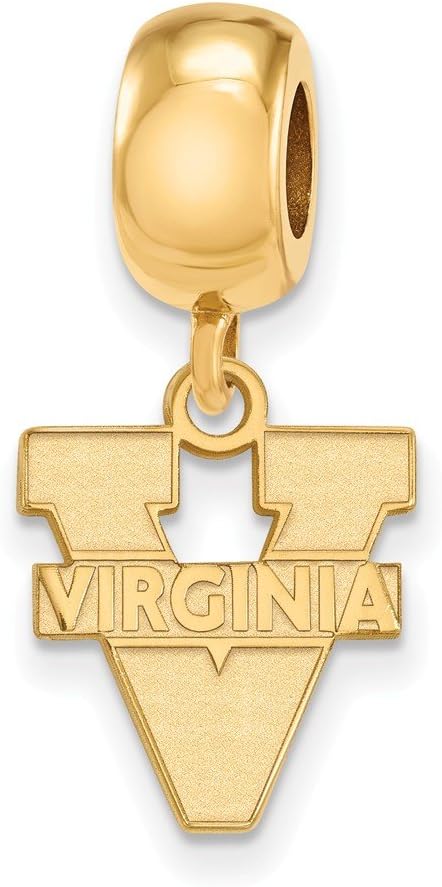 Virginia Bead Charm Small (1/2 Inch) Dangle (Gold Plated)