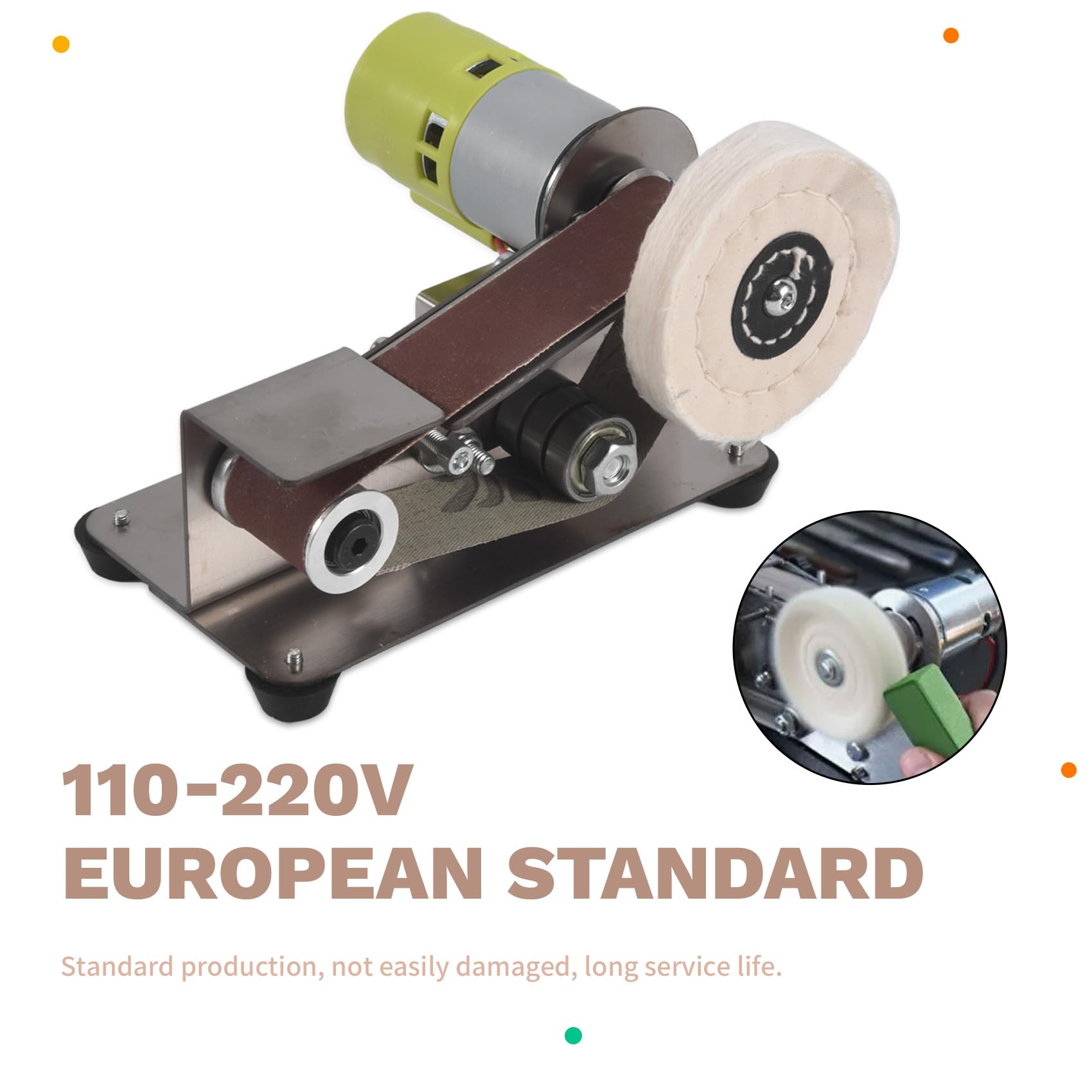 Enchufe de la UE, Lijadora de banda, Afilador de cuchillos eléctrico de velocidad ajustable, Amoladora de banda de 15 grados, Lijadora de banda eléctrica para trabajo de madera