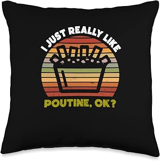 Retro Poutine Fries And Cheese Dinner - Poutine Gravy Lover Throw Pillow