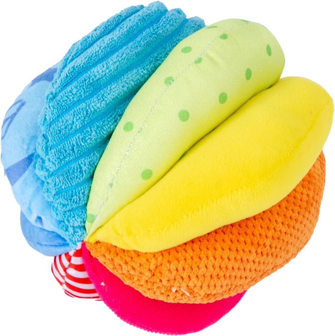 Adena Montessori Juego de juguetes para bebé con espejo Montessori, rompecabezas de botón Peekaboo, tambor giratorio medio y juego de bolas de tela arcoíris para niños de 6 a 12 meses (juego 3)