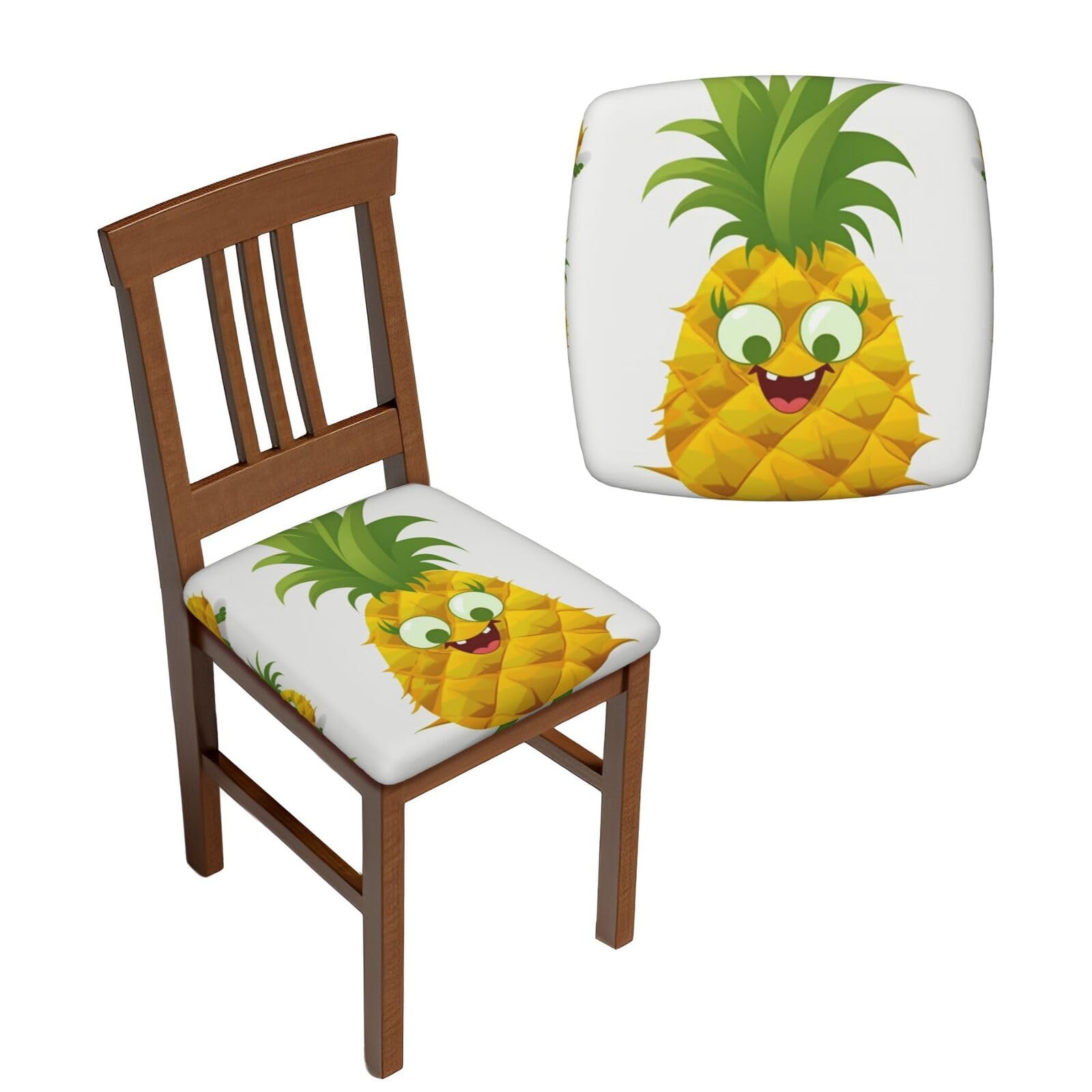 NONHAI 6PCS Dining Chair Seat Covers Set Pineapple Stretch Removable Chairs Covers Washable Seat Cushion Slipcovers Protector for Dining Room Kitchen Chairs