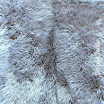 Fur Accents Hand Crafted Rug, Classic Rectangle Sheepskin Area Rug, Plush Faux Fur, Hand Made in America 5x8, Silver Gray