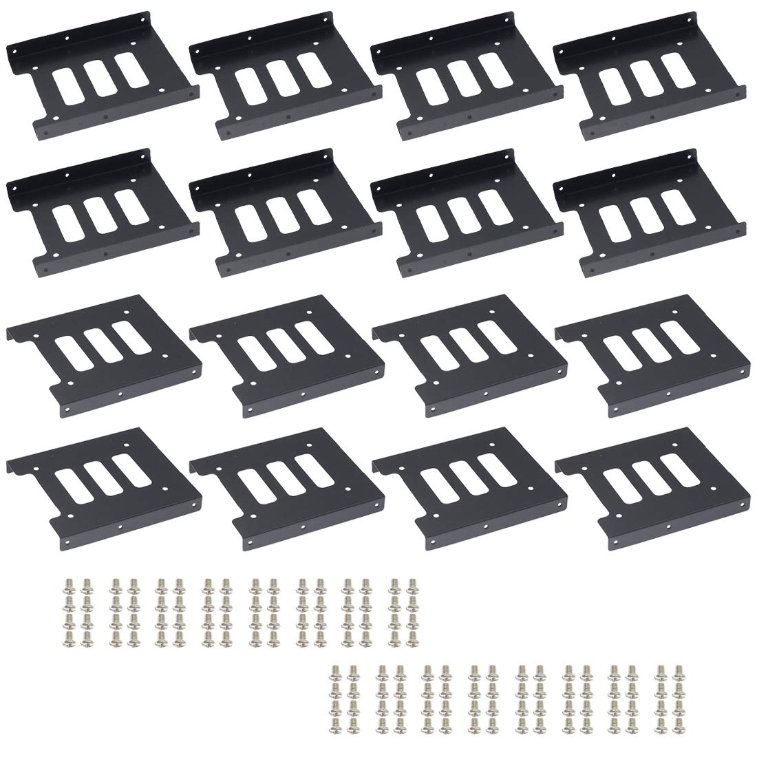 2.5" to 3.5" SSD HDD Mounting Bracket Adapter, 16Pcs